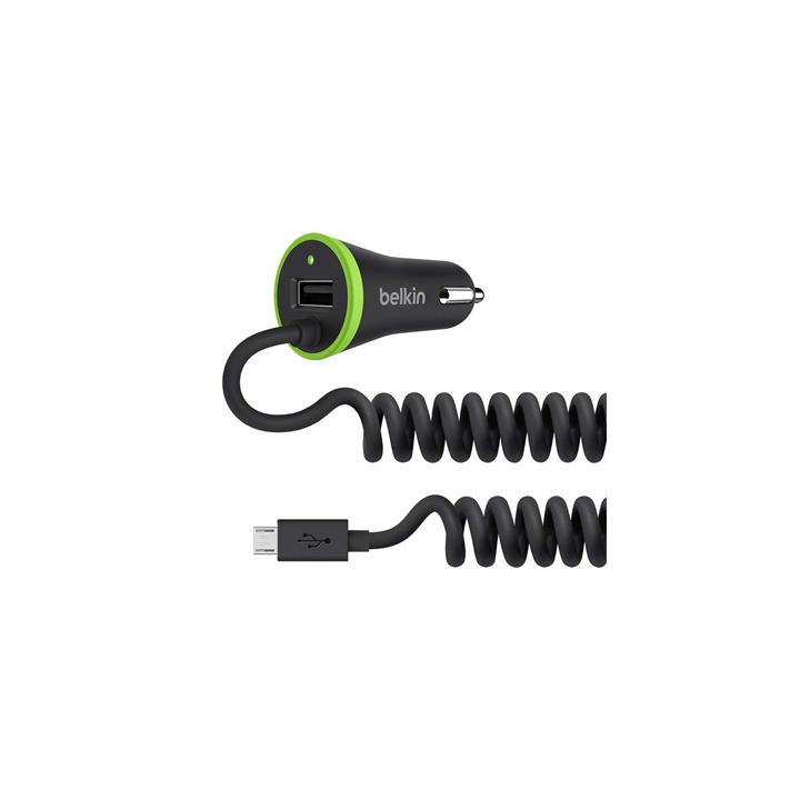 Belkin USB micro nabíječka do auta 2.4A+1A, vč. microUSB kabelu, černá