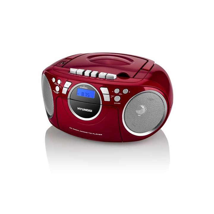 Radiomagnetofon Hyundai TRC 788 AU3RS s CD/MP3/USB, červená/stříbrná