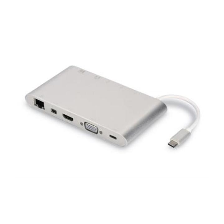 Digitus Universal Docking Station USB 3.1 Type C DA-70861, 4K, HDMI, MiniDP, VGA, 1x USB 3.1 C PD,3x USB3.0, RJ45, MicroSD,SD/MMC
