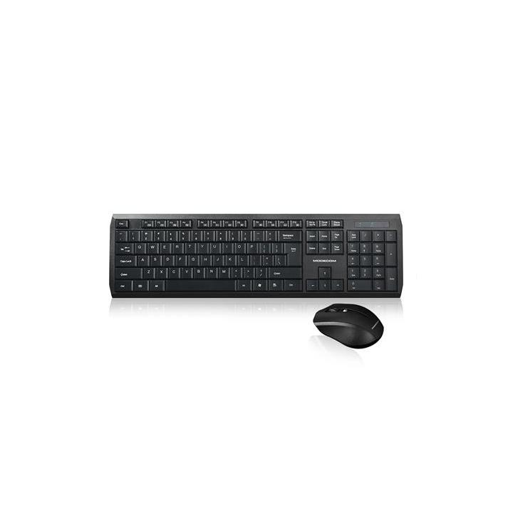 Modecom MC-7200 set bezdrátové klávesnice a myši, 1200 DPI, USB nano 2.4GHz, CZ/SK layout, černá