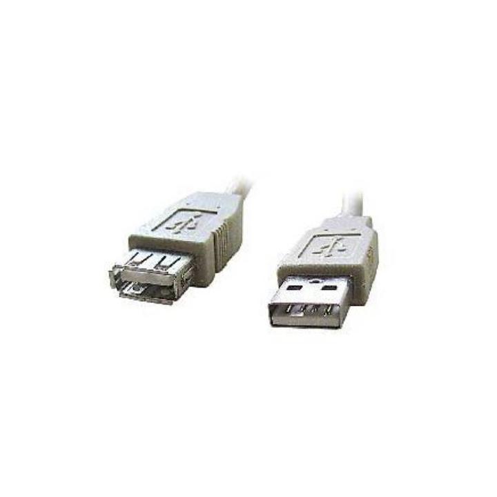 USB kabel typ A-A, prodlužovací, 1,8 m, šedý