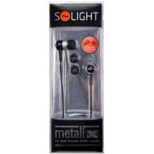 Solight Sluchátka pecky, 10mm, metalická barva, černá 1J11B