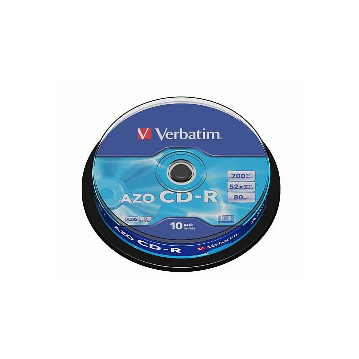 VERBATIM CD-R AZO Crystal 700MB 10ks/balení