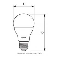 LED žárovka Philips, E27, 13W, A60, 2700K P490747