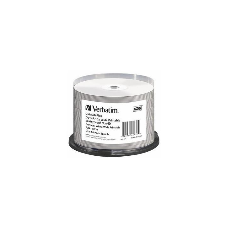 VERBATIM DVD-R(50-Pack)Spindle/Printable/16x/4.7GB/Waterproof//NON-ID