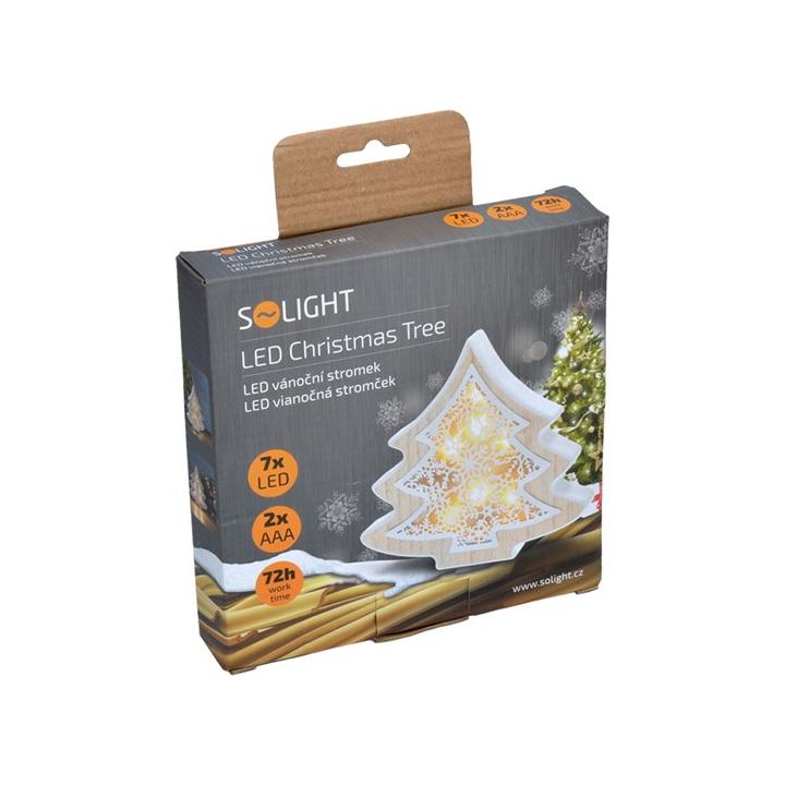 Solight Solight LED vánoční stromek, dřevěný dekor, 6LED