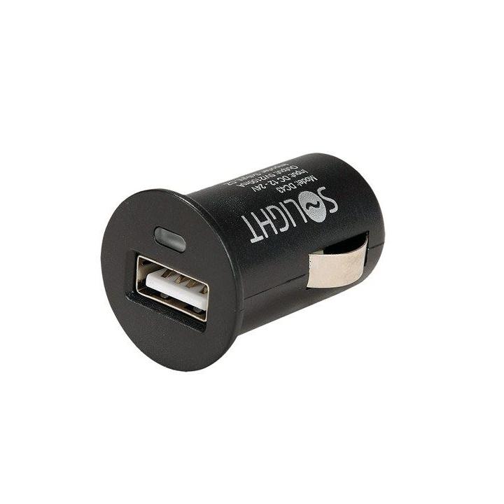 USB nabíjecí autoadaptér, 1x USB, max. 2100 mA, 12V - 24V DC, černý DC43