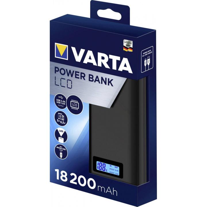 Varta 57972 powerbank 18200mA LCD 2xUSB