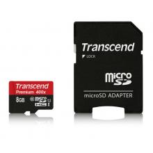Transcend 8GB microSDHC UHS-I (Class 10) paměťová karta (s adaptérem)
