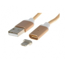 PremiumCord Magnetický micro USB 2.0, A-B nabíjecí a datový kabel 1m