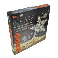 Solight ratanová hvězda, 10x LED, automatické/ruční zapnutí