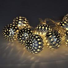 SOLIGHT Solight LED řetěz vánoční koule stříbrné, 10LED řetěz, 1m, 2x AA, IP20 1V207-S