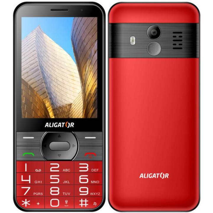 Aligator A900 GPS Senir červený telefon