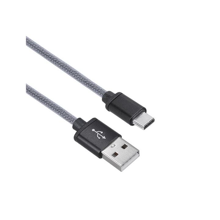 Kabel USB-C - USB 2.0A 1m opletený