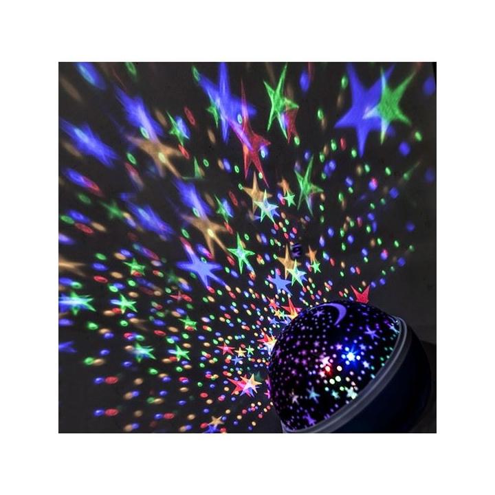 Solight LED vánoční projekční koule, multicolor, 9 režimů, otáčení, USB, 4x AAA