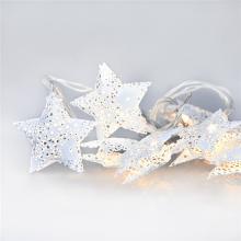Solight LED řetěz vánoční hvězdy, kovové, bílé, 10LED, 1m, 2x AA, IP20 , 1V224