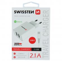 Swissten Adaptér 2,1A 2xUSB + USB-C