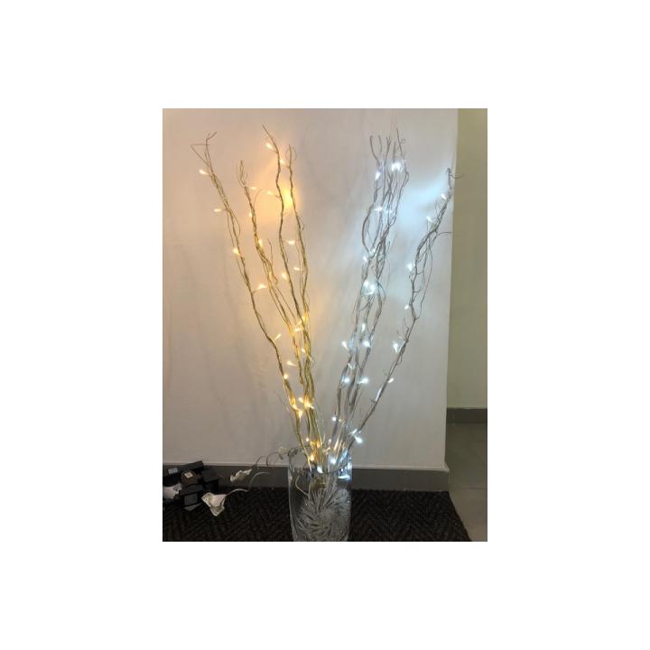 Stříbrné větve, 32 LED stálesvítící - STUDENÁ BÍLÁ IP20 vnitřní