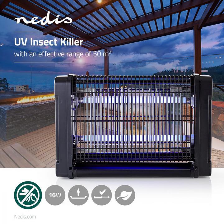 Nedis lapač hmyzu s UV světlem 16 W 50 m2 INKI110CBK16