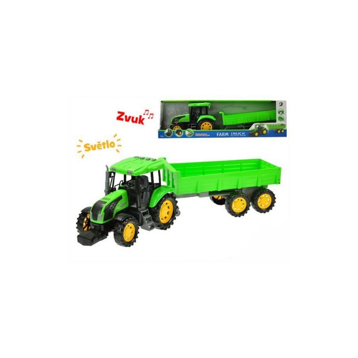 Traktor s vlečkou na setrvačník 70cm na baterie, světlo, zvuk