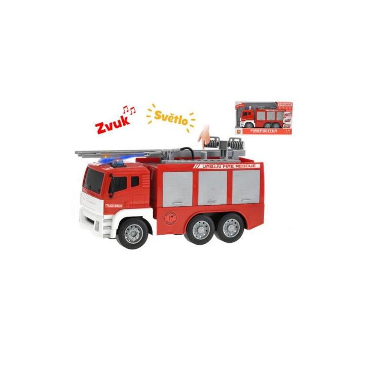 Mikro Trading Auto hasiči 28cm 1:12 pohyblivé části na setrvačník na baterie se světlem a zvukem