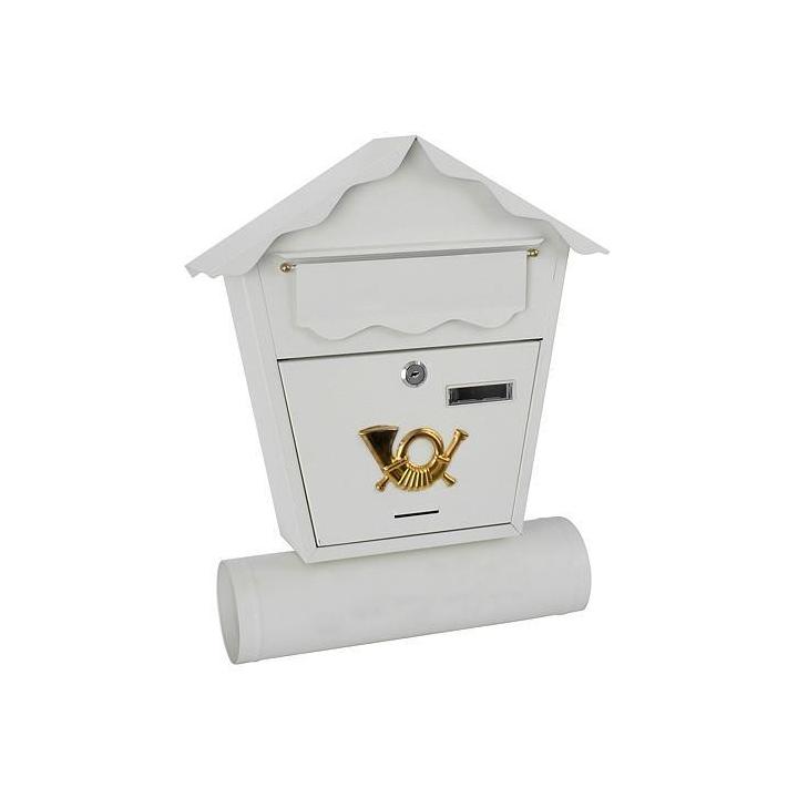 Poštovní schránka bílá NESTOR, 37x10x44cm
