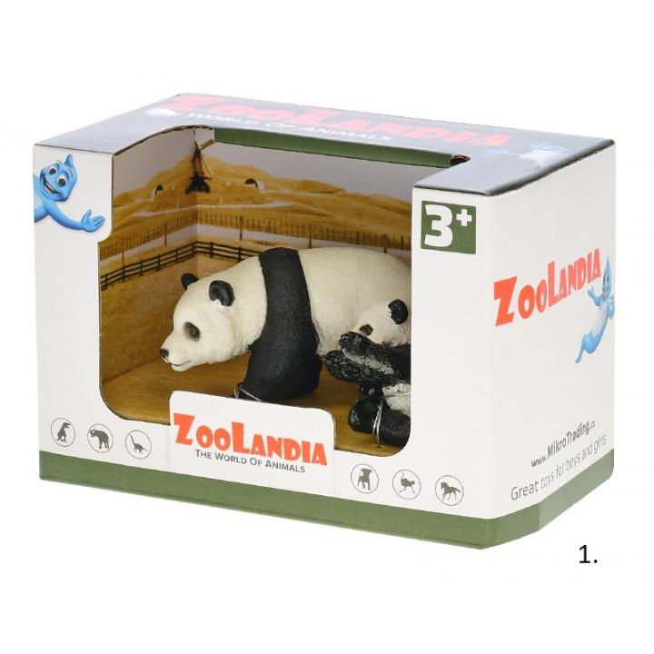 Zoolandia panda s mládětem 4,5-10cm 2druhy