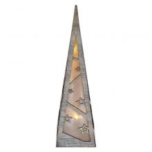EMOS LED pyramida dřevěná, 36 cm, 2x AA, vnitřní, teplá bílá, časovač DCWW09