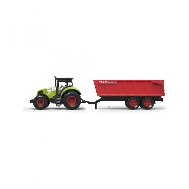 Rappa Traktor plastový se zvukem a světlem s červenou vlečkou