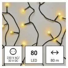 EMOS D5AW02 LED vánoční cherry řetěz – kuličky, 8 m, venkovní i vnitřní, teplá bílá, časovač