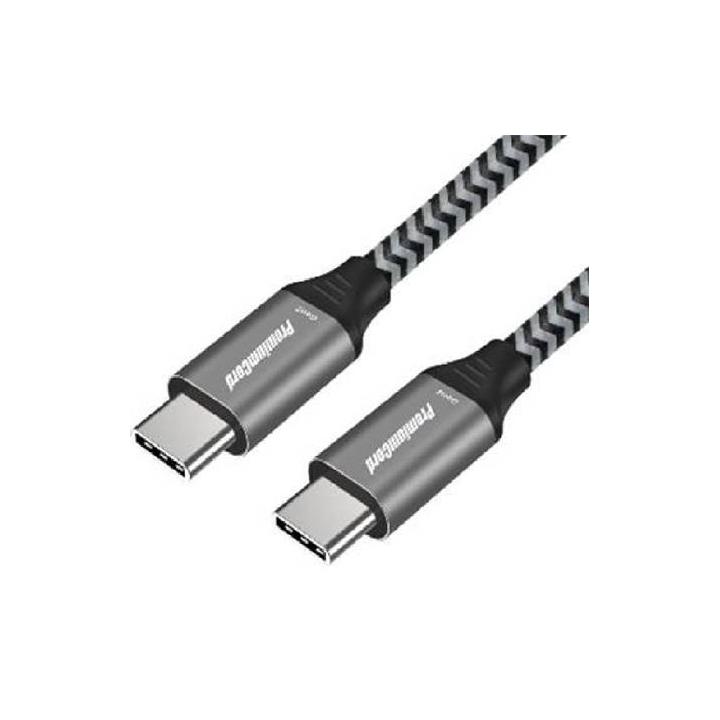 Kabel USB C - C propojovací, 1m  PremiumCord bavlněný oplet