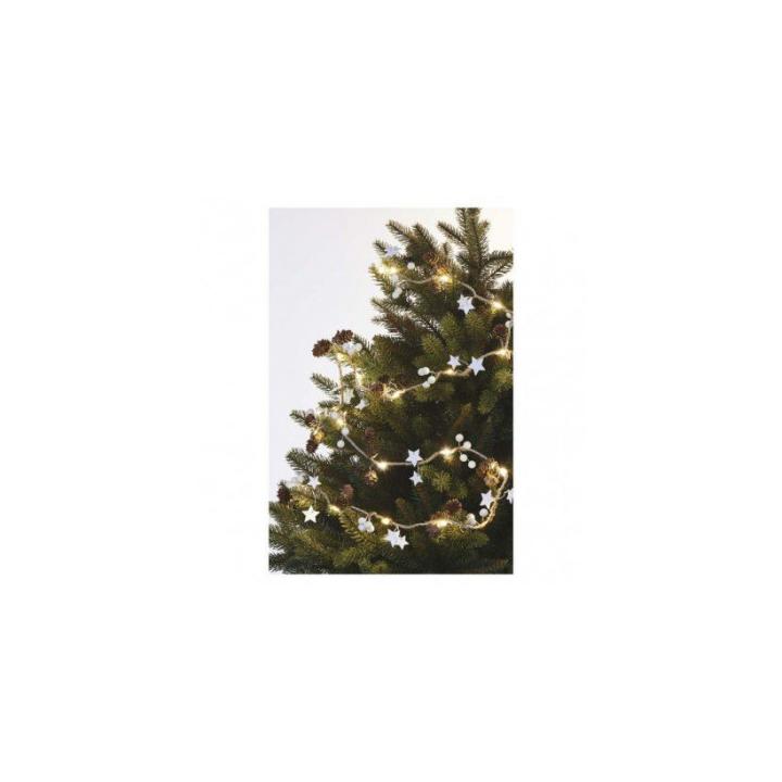 EMOS DCGW04 LED vánoční girlanda – šišky, 1,7 m, 2x AA, teplá bílá