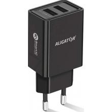 Nabíječka Aligator 2x USB-A 230V/3,4A černá + kabel USB-C