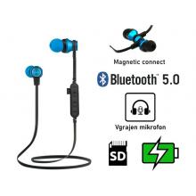 Platinet PM1062BL sportovní bluetooth sluchátka s microSD, modrá