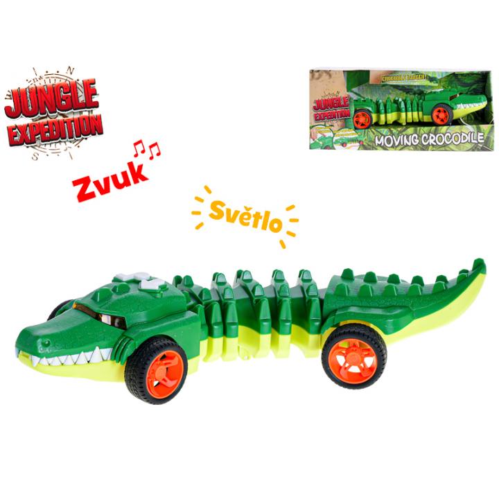 Jungle Expedition krokodýl 31cm jezdící na baterie se světlem
