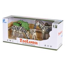 Zoolandia zebra s mláďaty a doplňky v krabičce