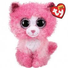 Beanie Boos REAGAN růžová kočka s kudrnatými vlasy