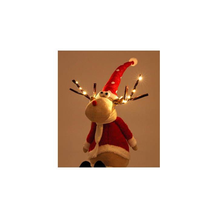 Retlux RXL 421 Vánoční dekorace plyšový sob s LED12, 56cm, 1x CR2032