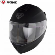 Moto helma Yohe 938 Double Visor Matná Černá L
