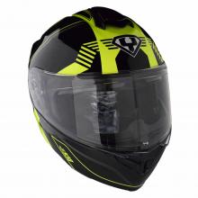 Moto helma Yohe 938 Double Visor Černá/Fluo XL