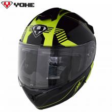 Moto helma Yohe 938 Double Visor Černá/Fluo M