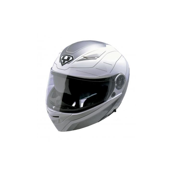 Moto helma Yohe 950-16 bílá / šedá vel. L