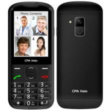 CPA HAlo 28 černý senior telefon s nabíjecím stojánkem