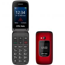 CPA HAlo 25 červený senior telefon s nabíjecím stojánkem
