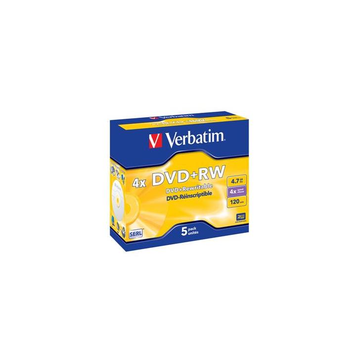 VERBATIM DVD+RW 4,7GB 4x box 5pck/BAL