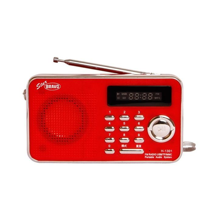 Bravo B-6018 rádio s USB a SD červené